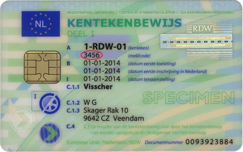 meldcode kentekenbewijs pasje