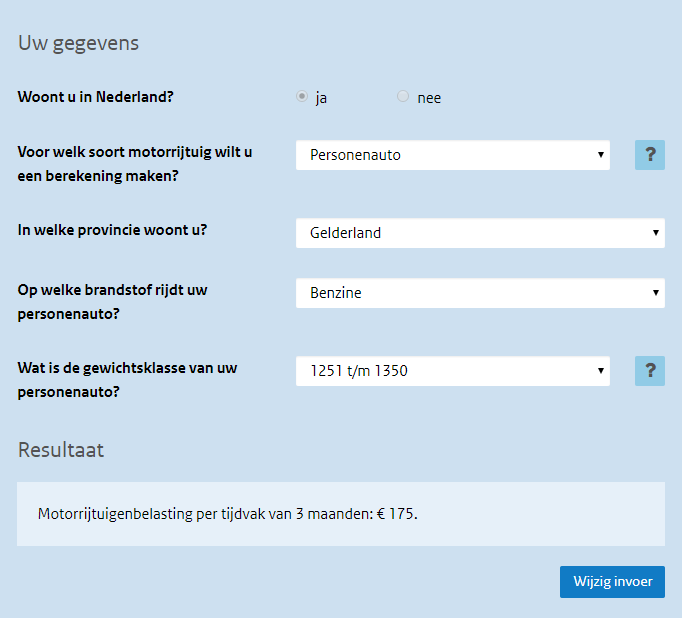 Mercedes A-klasse aan motorrijtuigenbelasting