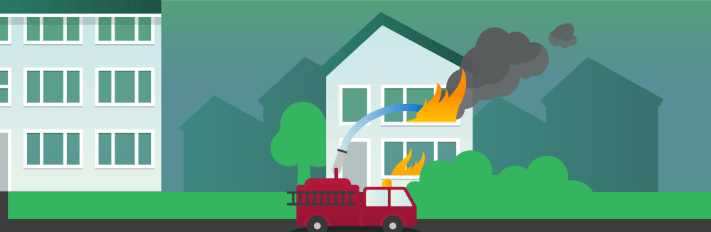 Huis staat  in brand door natuurbrand